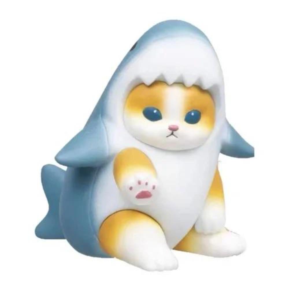 Japanese Genuine Adorable Pet Adorable Shark Cat Gacha Scale Model Shark Suit Collection Action Figure Toy Great for Daily Use