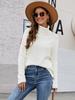 Solid Color Sweater, Long Sleeved Pullover, Knitted Base Sweater, Versatile, Loose High Neck Sweater