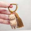 Rotten Cat Blood Cypress Beech Wood Carving: Cute Kitten Bag Charm Pendant Accessory