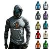 Men's Casual Hooded Long Sleeve Raglan Color-Block Sun Top with Halloween Print (Without Glasses)