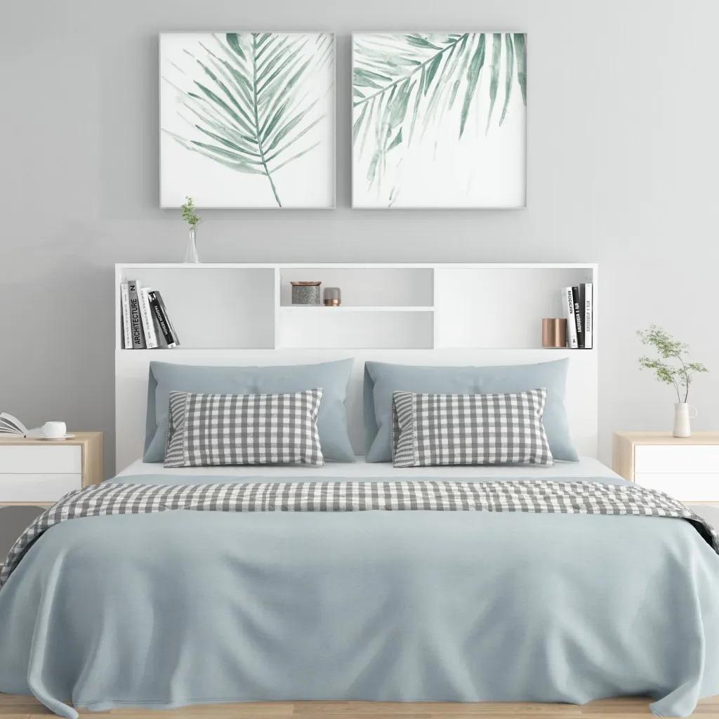 Moderne Kopfteil Mit Regalfach Für Das Schlafzimmer, Ohne Bettgestell Und Matratze, 160x19x103,5 Cm