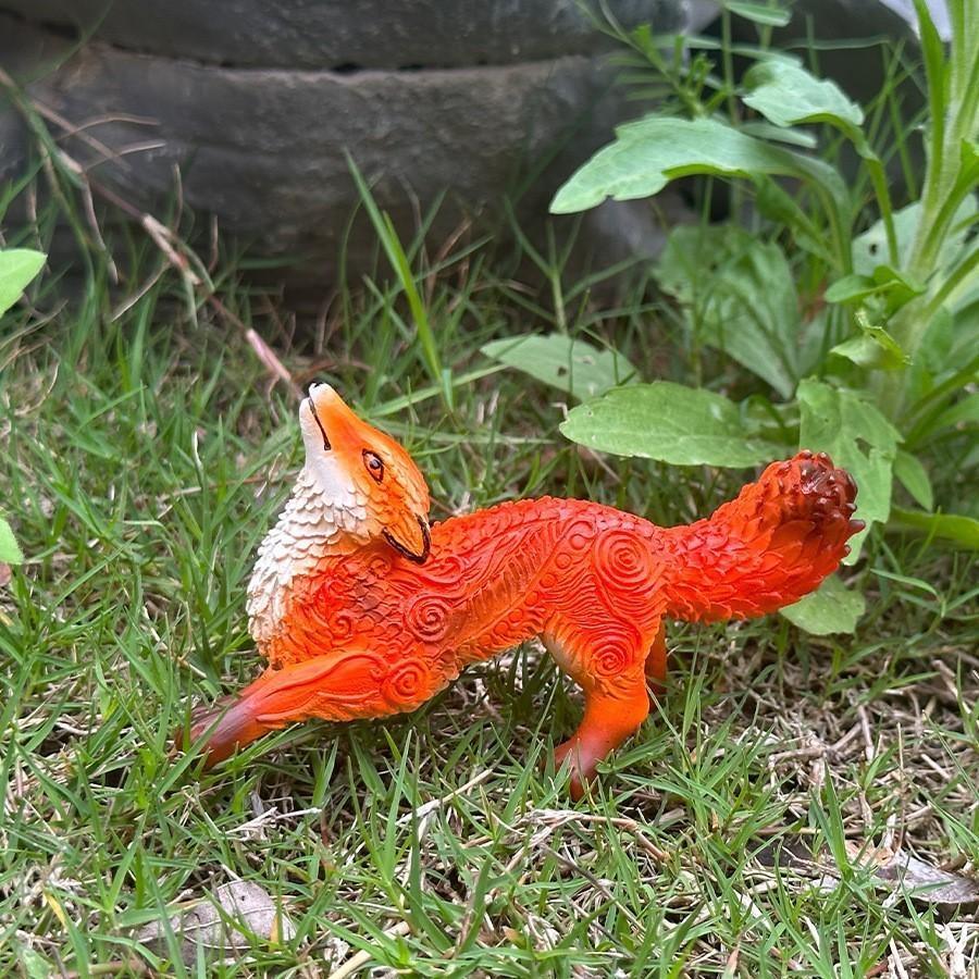 Adorable Fox Figurine Charming Resin Decorative Statue For Home And Garden Display