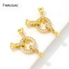 18K Gold Plated Brass Lock Clasps With Pearl Pendant Mounting Findings,Fasteners For Bracelets,Connectors For Jewelry Making