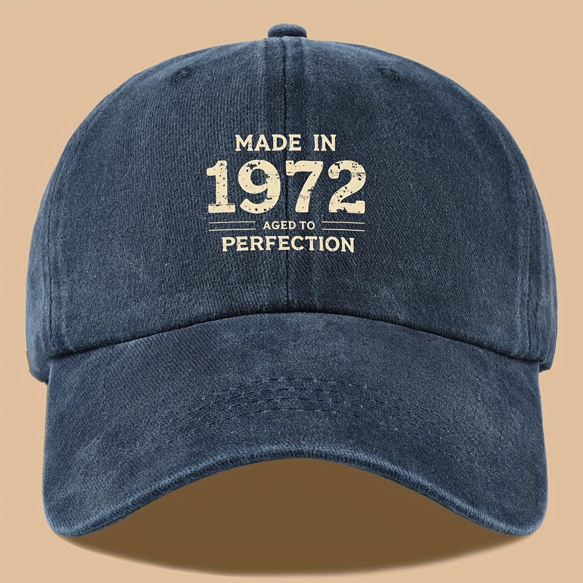 

A Vintage 1972 Geometric Pattern Printed Baseball Cap Adjustable Size Casual Sun Hat Made in 1972Appropriate for Any Season One Size