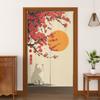 Japanese Style Noren Door Curtains Cute Cat Cherry Blossom Bird Patterns Polyester Doorway Kitchen Entrance Half Curtain For Cooking Area Made Of