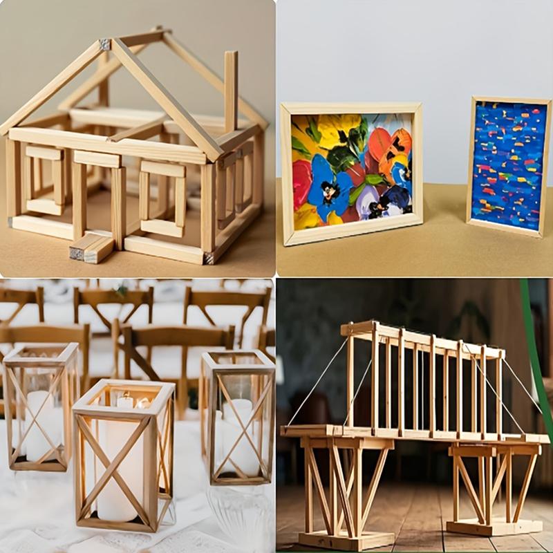 10/20/30Pcs Wood Sticks, Square Wooden Dowels, Hardwood Unfinished Wooden Strips For Diy Molding Crafts Projects Making