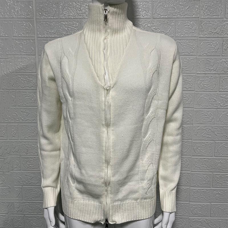 Herren High Neck Zopfmuster Cardigan Herbst/Winter 2025 - Europäischer Stil Reißverschluss Langarm Jacke