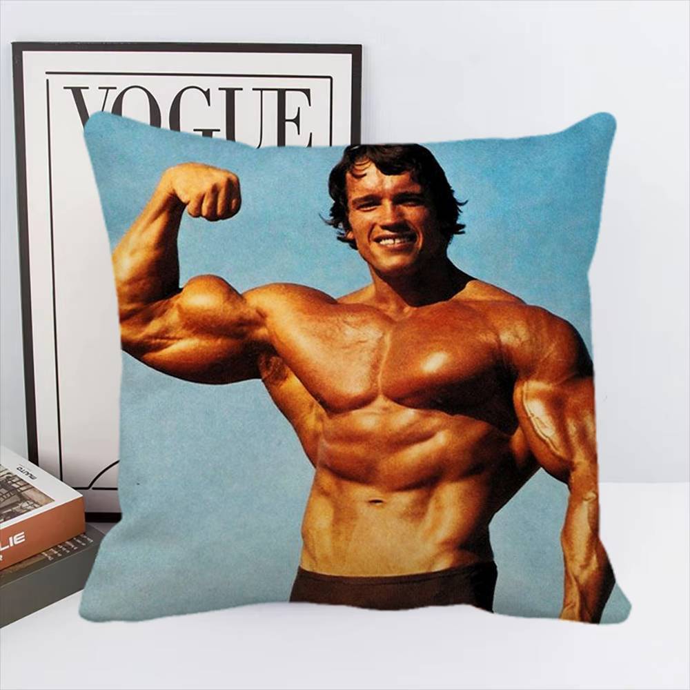 Arnold Schwarzenegger Bodybuilding Muscle Man Fitness Square Pillow Bedroom Sofa Leisure Comfort Cushion Home Decoration