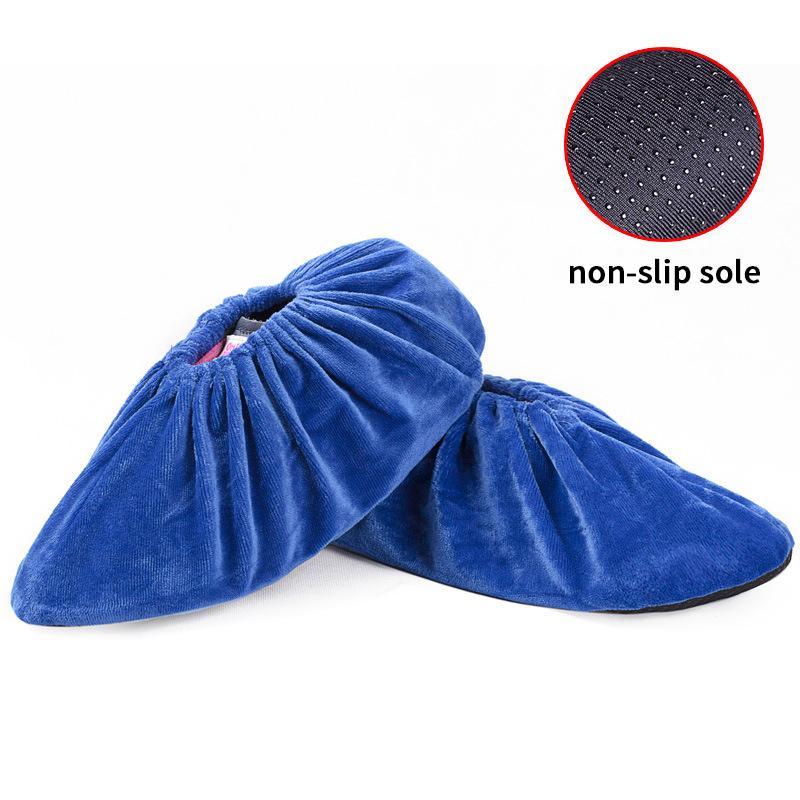 1 Pair Thicken Plush Shoe Covers Reusable Anti-slip Soles Durable Wear-resistant Foot Covers For Indoor Outdoor Shoe Covers