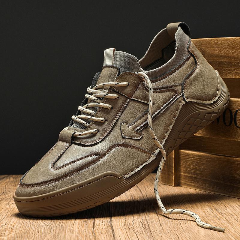 Ręcznie robione męskie buty codzienne sznurowane modne skórzane sneakersy jesienne najnowsze męskie obuwie duże rozmiary 38-46
