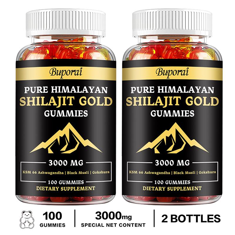 Pure Himalayan Shiraji Gummies, Rich In Fulvic Acid and Other Trace Elements, 3000 Mg Per Serving, Organic, Suitable for Both Men and Women.