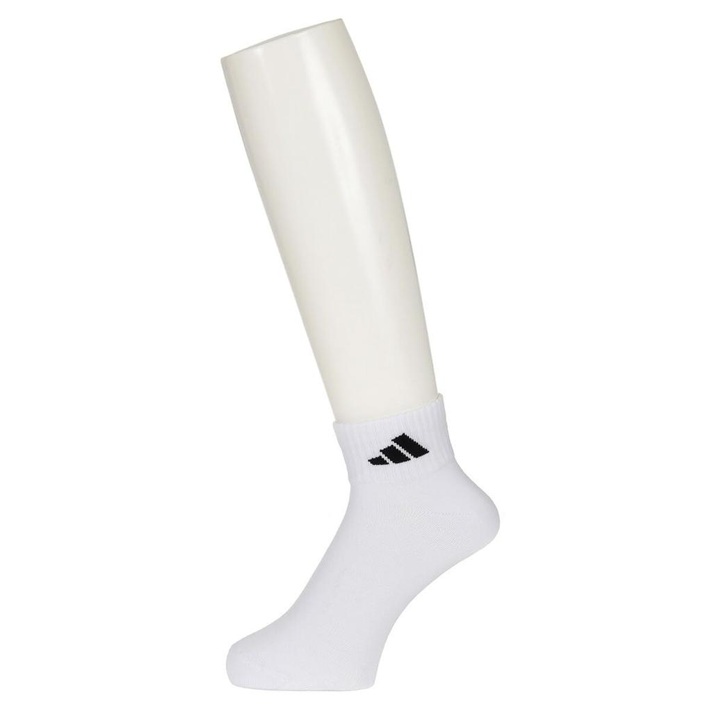 Pack of DEO Plain Logo Short Socks with Reinforced Toe and Heel Assorted Sizes [Adidas] 3-Pair (06087W) 001, 24-26cm
