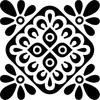 Printtoo Crafting Wooden Rubber Stamp Square Floral Mandala Pattern Scrap-booking-2 X 2