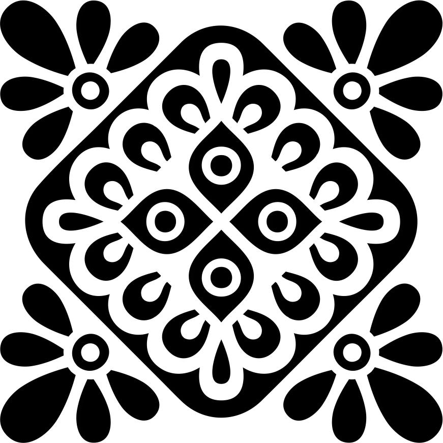 Printtoo Crafting Wooden Rubber Stamp Square Floral Mandala Pattern Scrap-booking-2 X 2