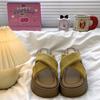 Versatile Sandals Small Beach Sandals Muffin Thick Sole Height Increase Cross with Slippers Women's Summer Wear 2025 New