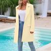 Women's Fashion Casual Long Sleeve Long Suit Jacket With Pockets