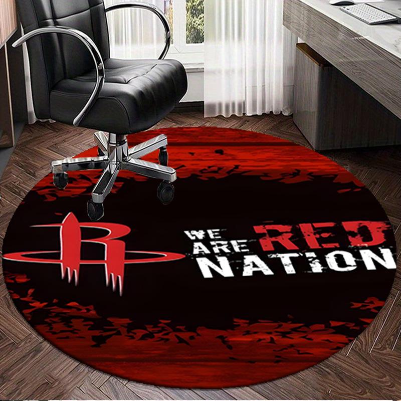 Basketball Pride Rockets Round Rug for Livingroom,Bedroom, Palyroom, Chair Rug, Area Rug, Circle Carpet, Large Size Fan Christmas Gift