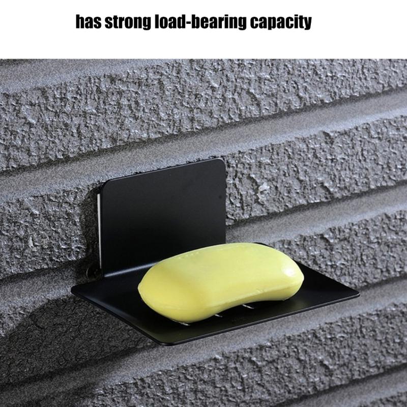 No Drilling Wall Mounted Soap Holder Stainless Steel Bathroom Organizers Drainage Tray for Kitchen Shower Shelf Dish