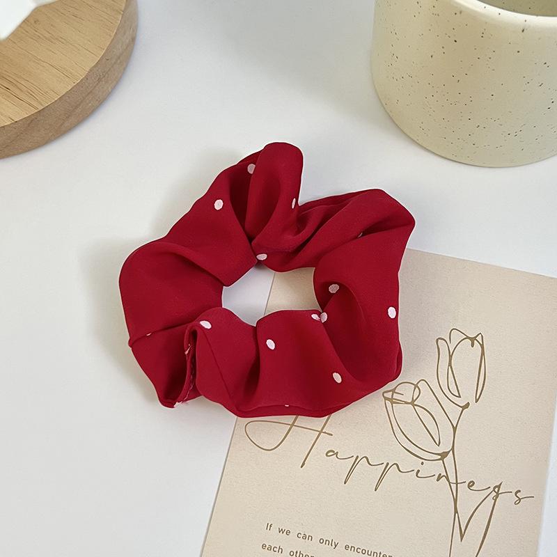 Christmas Red Plush Scrunchie: Cute Autumn Winter Hair Accessory