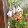 Climbing Hedgehog Figurine Handmade Resin Hedgehog Statue Wall Animal Decoration for Home Garden Tree Fence
