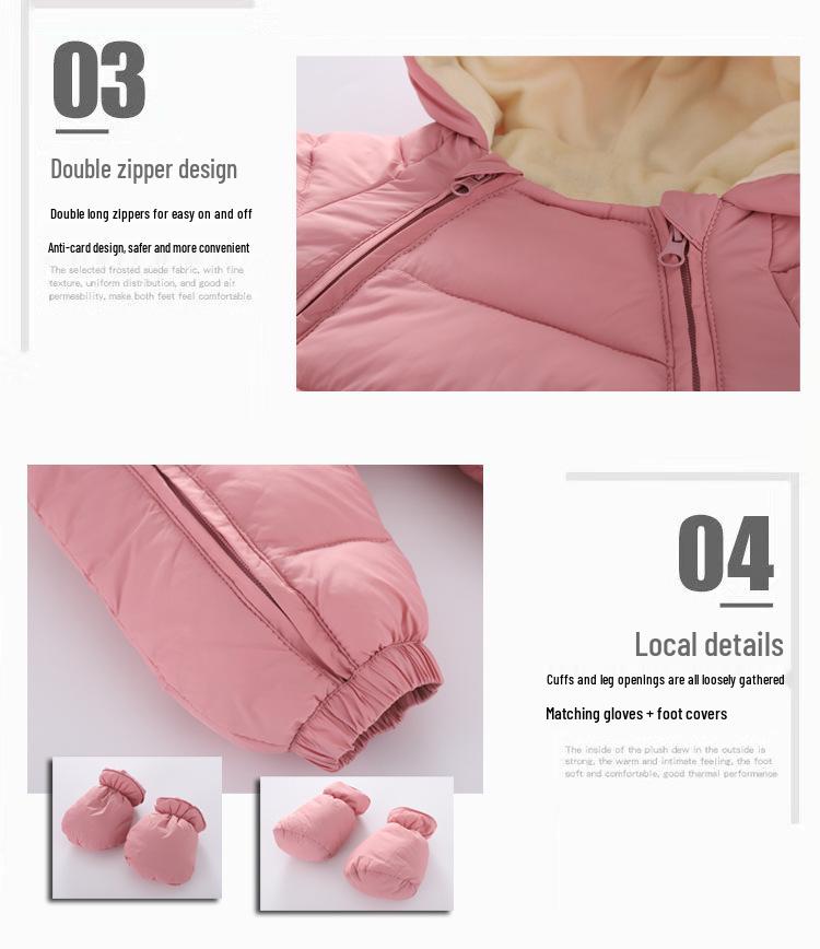 Warm Winter Infant Jumpsuit - Thickened Down Cotton Wrap for Newborns