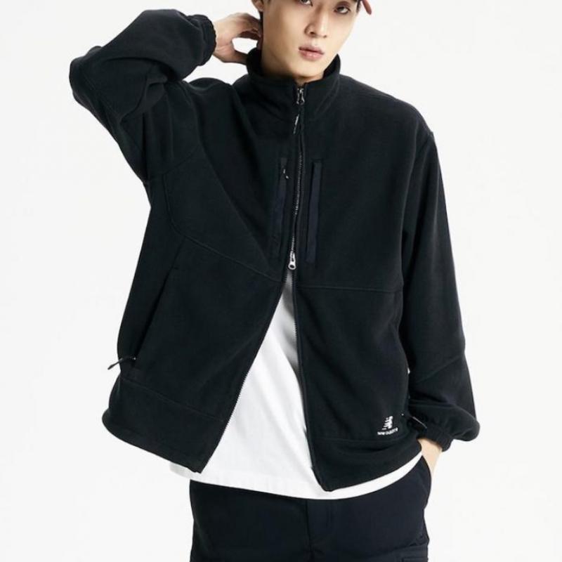 New Balance Short Wool Fleece Stainless Steel Zip Up Nbmdd42913 2