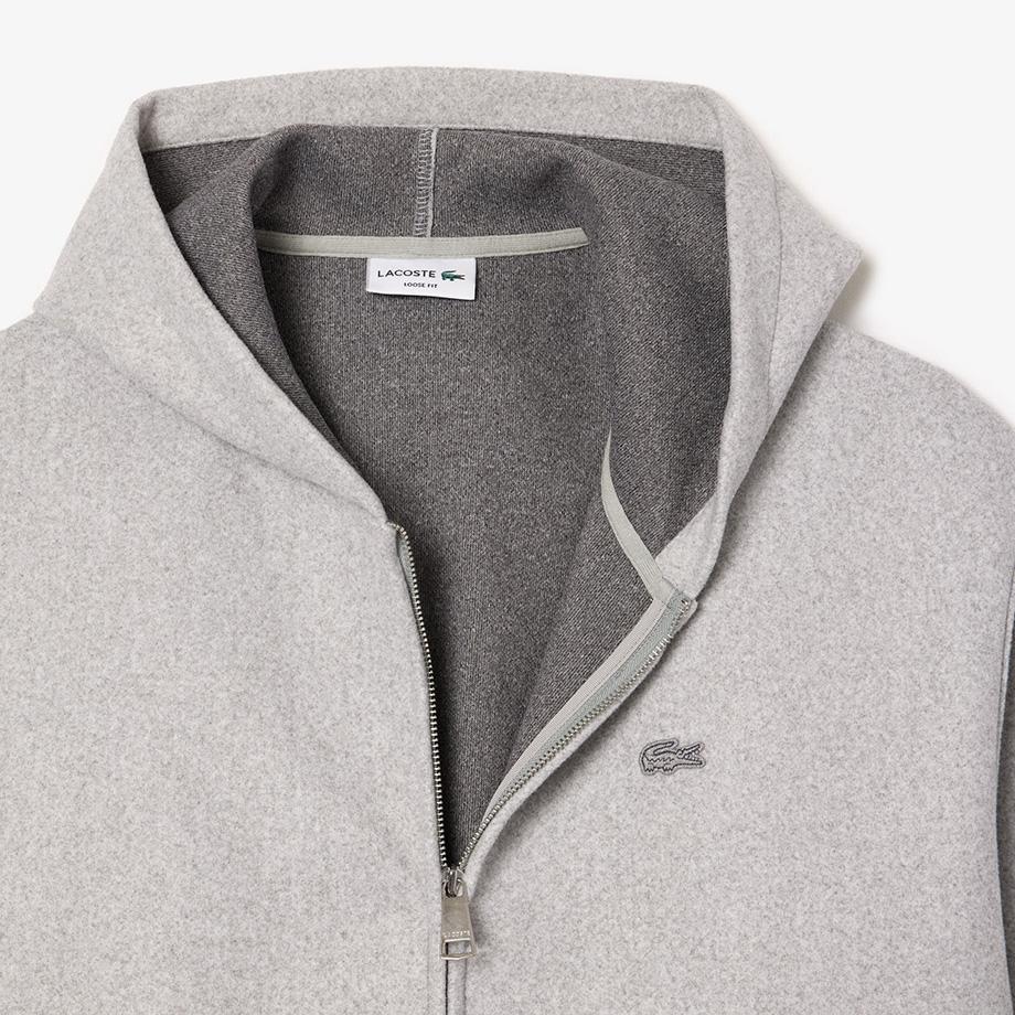 Lacoste Men's Flannel Hooded Zip-Up SH4106-54NCCA