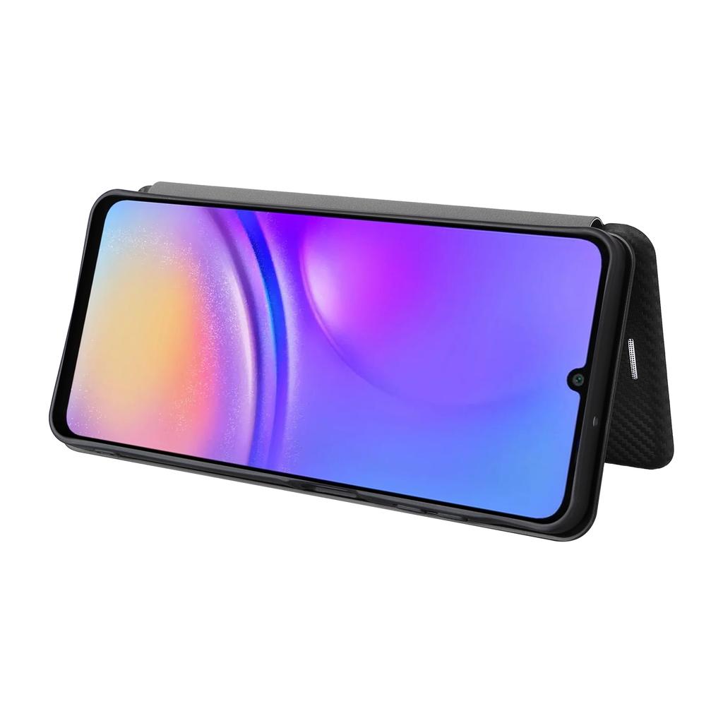 For Samsung Galaxy A06 4G Case Carbon Fiber Texture Drop-Proof PU Leather Phone Cover