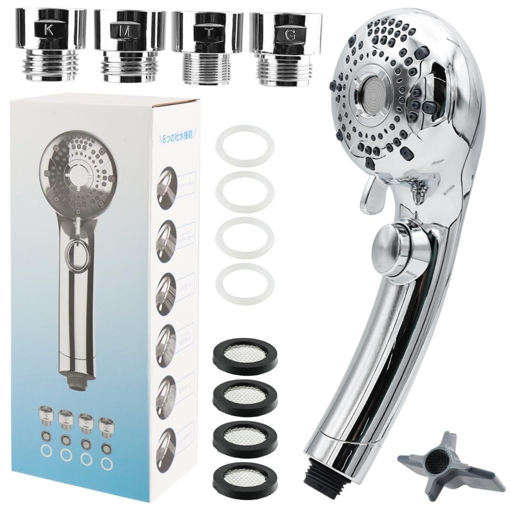 

Head Spa Shower Head, Micro Nano Bubble, 6 Mode Adjustment, Water Stop Button, Massage Mode, Mist Spray, Beauty, Beautiful Skin, Hair, Scalp Care, 4