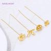 2/4/6Pcs/Lot 18K Gold Plated Brass Flowers Pins For Earrings Accessories,Pins For Jewelry,DIY Jewelry Making Findings