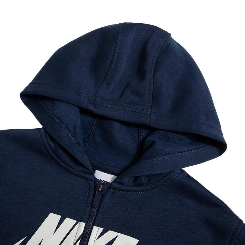 Nike Dětská ležérní mikina s potiskem loga písmen Dětské mikiny Tmavě modrá FD2990-410