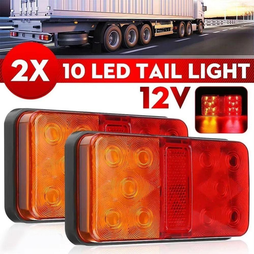 2Pcs 12/24V Stop Indicator Lamp 10 LED Turn Signal Indicator Rear Tail Lights Lamps Motorhome