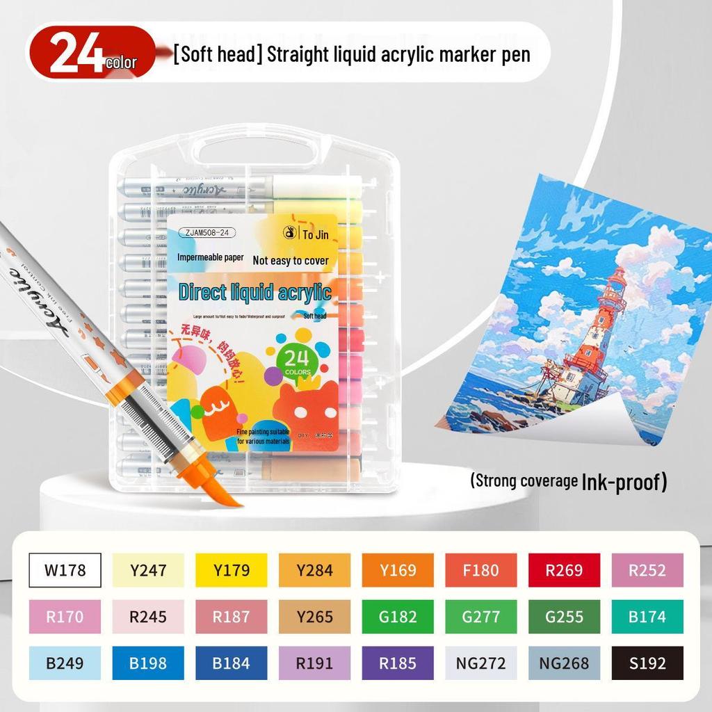 Zhi Jin Soft Tip Liquid Acrylic Marker - Opaque Watercolor Graffiti Pen