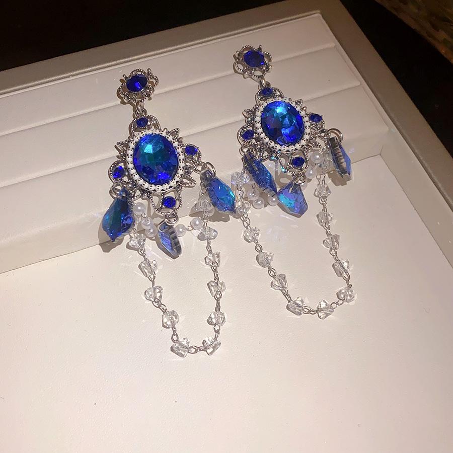 

Серьги-кисточки с жемчужными цветами, инкрустированные бриллиантами, модные, темпераментные, элегантные, нишевые, универсальные, высококлассные женские серьги