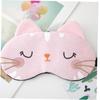 Dinntty Silk Eye Mask, Light-Blocking, Cute Cat Design, Eye Mask for Eyestrain, Blindfold, Soft Eye Cover for Women and Kids, Adjustable Straps, Set O