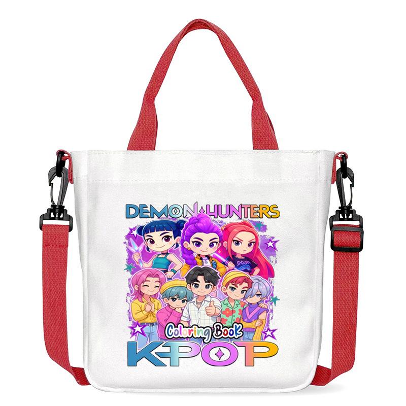 Anime Cartoon Print Student Go Out Portable Handbag Large Capacity Casual Canvas Bag