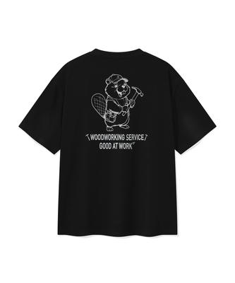 Bolteg Carpenter Beaver Short Sleeve T-Shirt (Black)