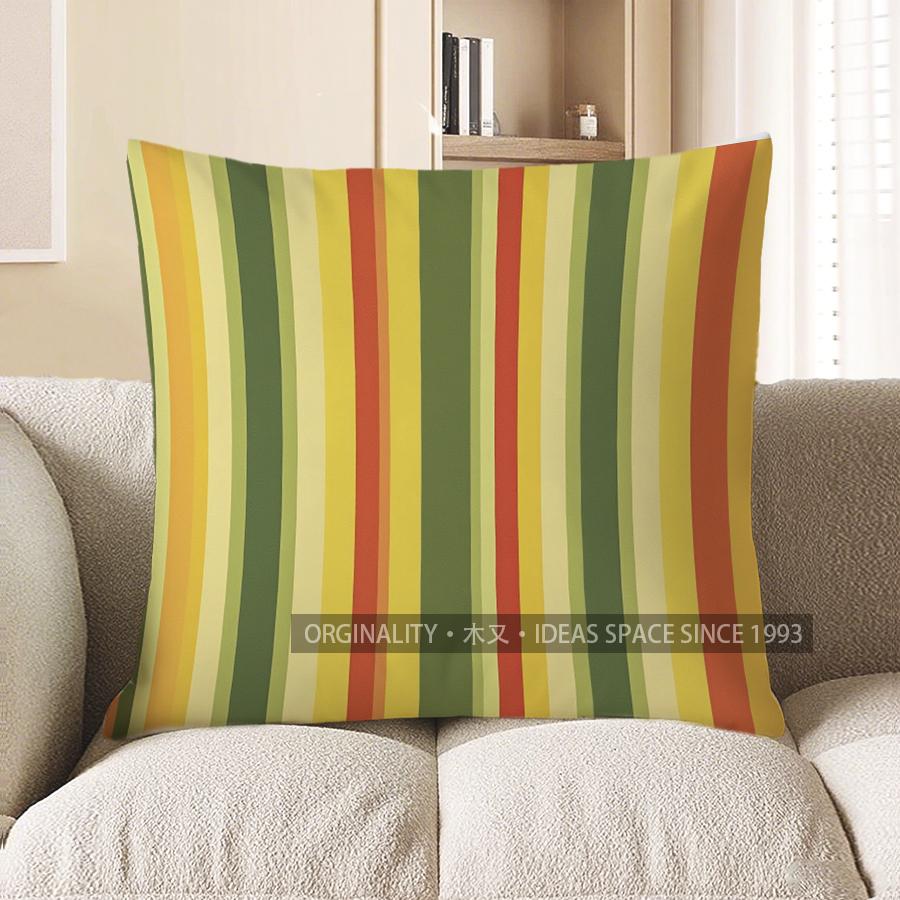 Home Decor Colorful Striped Pattern Decorative Pillow Cover Pattern Cushion Cover Suitable For Sofa Bedroom Car Pillow Cover