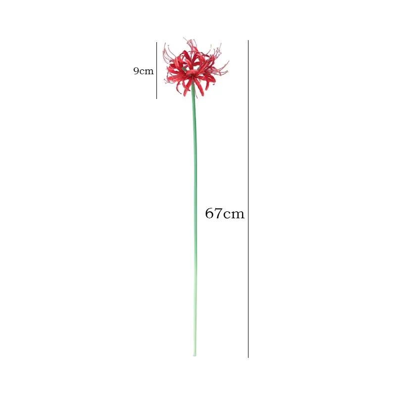 Wedding Decorative Artificial Flowers Silk Red Spider Lily Hall Decoration Simulation Flower 67cm Pink Red Spider Lilies Branch