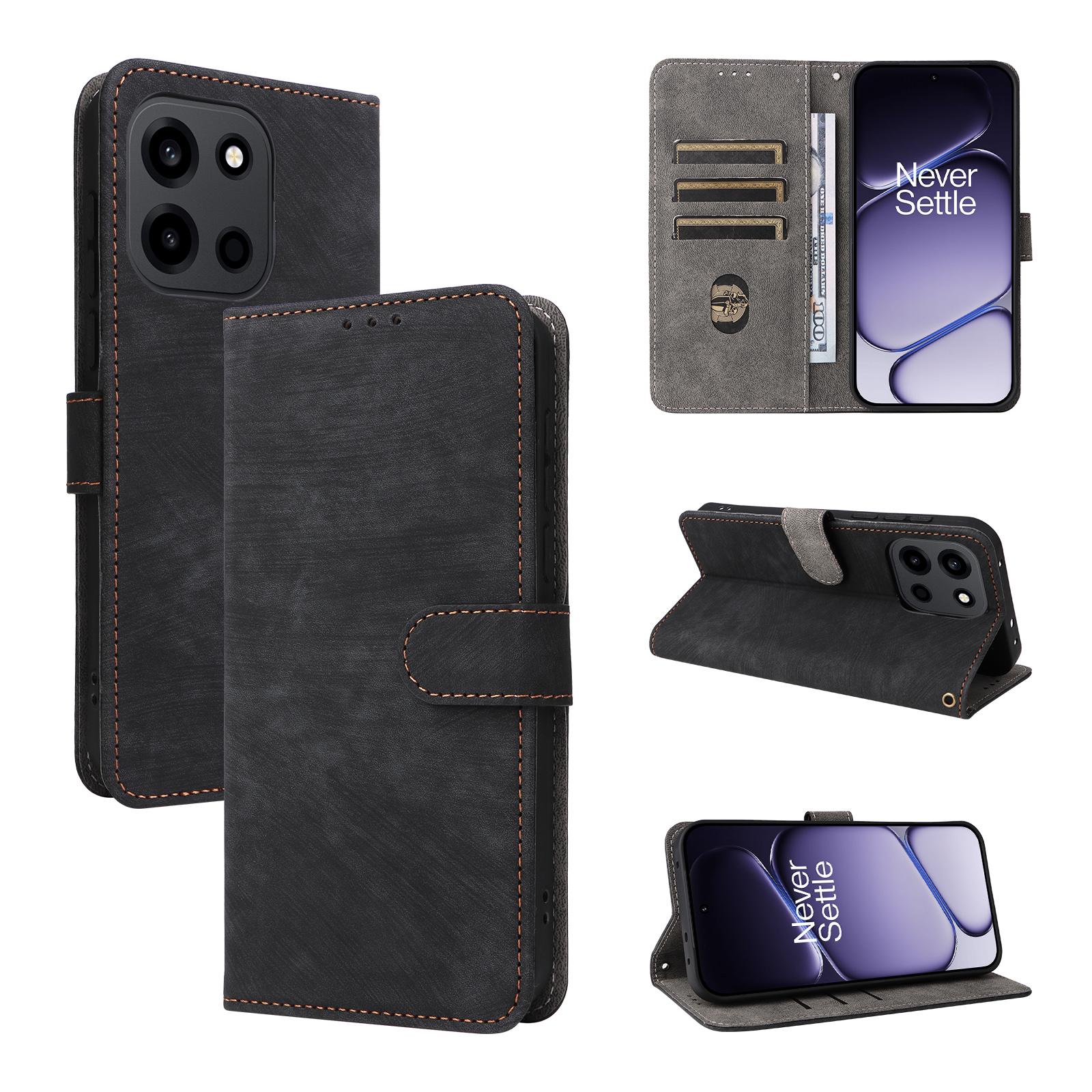 

Чехол-книжка для OnePlus Turbo 6 Кожаный чехол [Flip Vintage Leather] Ударопрочный Прочный Ретро чехол для телефона for OnePlus Turbo 6 чёрный