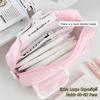 Cat Print Pen Bag Pink White Pencil Pouch Durable Stationery Organizer  School Supplies