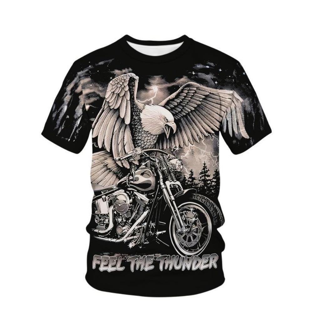 T-shirt Estiva da Uomo Girocollo Stampata in 3D Moda Versatile Traspirante Tendenza Casual