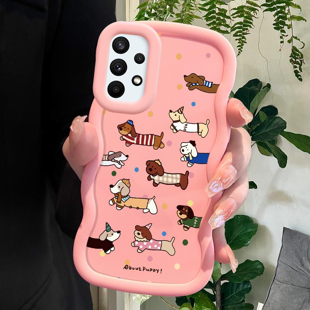 

Окрашенный узор Big Wave Edge Мягкий силиконовый материал Macaron чехол для телефона противоударный защитный резиновый чехол для Samsung Xiaomi Poco Redmi Xiaomi Poco M5S розовый