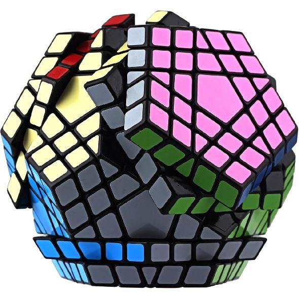Hann Megaminx Pyraminx Speed Cube 2x2 3x3 Kilominx Megaminx Pyramid Dodecahedron Black Magic Cube Puzzle Games Twist Fidget Toys (5x5 Megaminx Black)