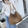 Simple Canvas Handbag For Women Large Capacity Tote Bag Travel Solid Color  Reusable Shoulder Bag