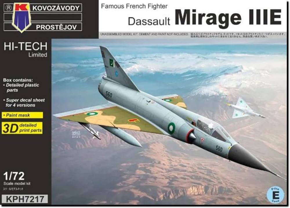 

KP Model 1/72 Mirage IIIE Hi-Tech Kit Plastic Model Kit KPMH7217 (Airplane)
