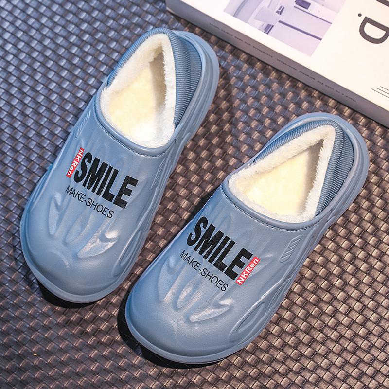 Mode Herren Hausschuhe Herren Winter Schuhe Plateau Runde Zehenpartie Lässig Outdoor Schnee Schuhwerk Wasserdicht Bequem Plus Samt Warm halten