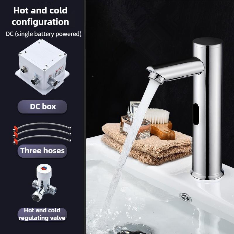 304 Stainless Steel Infrared Intelligent Sensing Faucet Household Bathroom Basin Automatic Hand Washing Device