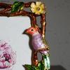 Europäischer Retro-Blumen- und Vogel-Metall-Fotorahmen-Dekor Kreatives Hochzeitsfoto Wohnzimmer Schreibtisch-Fotorahmen Ornamente