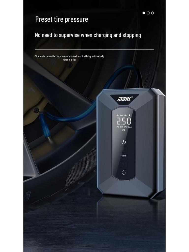 Smart Portable Air Pump & Flashlight: High-Voltage, Fast Charging, Wireless Digital Display for Cars & Travel